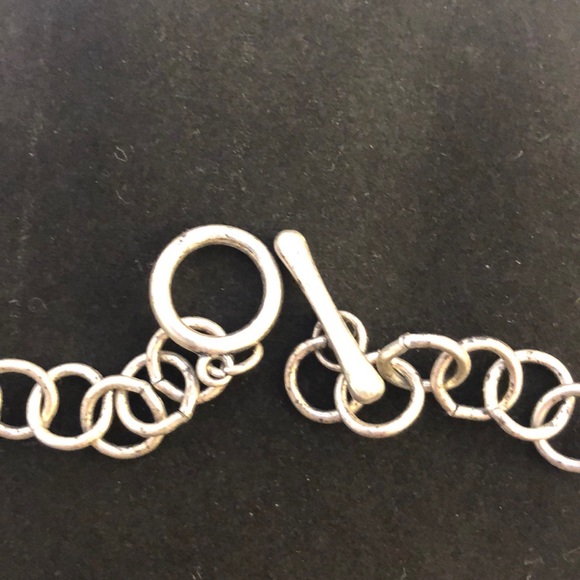 Silver Tone, Circle Link, Necklace - Picture 5 of 5